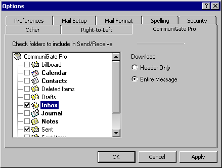 Mapi Ccss CommuniGate Pro: MAPI Connector